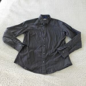 Teddy Stratford Shirt Mens 3 Button Up Black Zip Long Sleeve Cotton